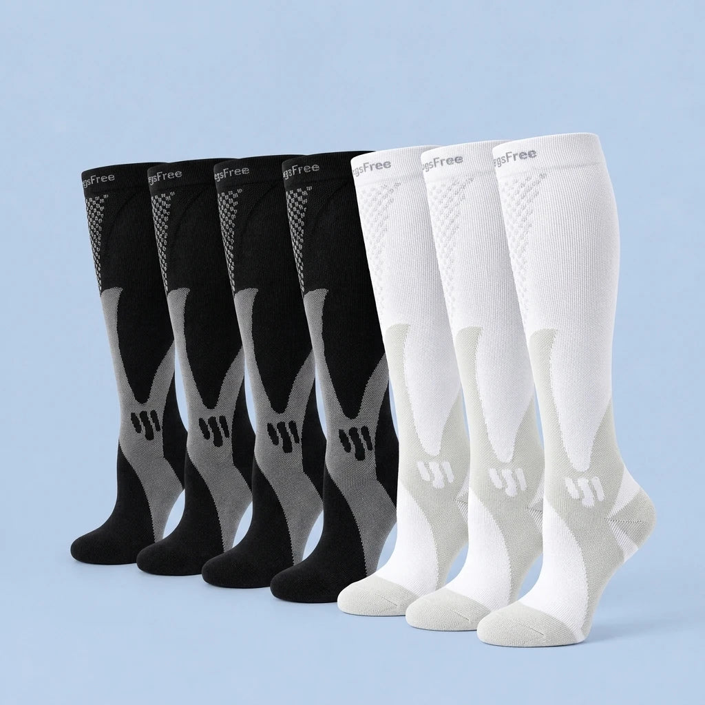 LegsFree 7-pack: 4 black and 3 white pairs